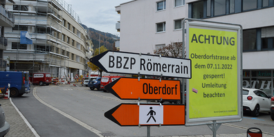 Achtung Baustelle: Pfäffiker Oberdorf muss via Umleitung angesteuert werden.
