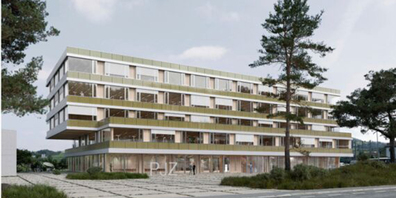 Der Aufbau erfolgt in Holz auf einem massiven Sockel.