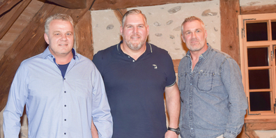 Urs Bürgler, Christian Stucki und Stefan Bürgler (v. l.) wären aneinandergereiht 5,8 Meter lang. 