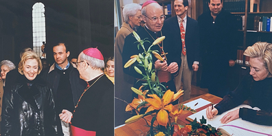 Die First Lady besuchte damals, mitten in ihrer Ehekrise (Monica-Lewinsky-Affäre), die Stiftsbibliothek St. Gallen – und Bischof Ivo Fürer.