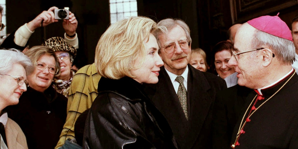 Hillary Clinton und Bischof Ivo Fürer