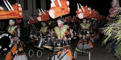 Die «Städtlichläpfer Altstätten» gingen an der Spitze des Umzugs