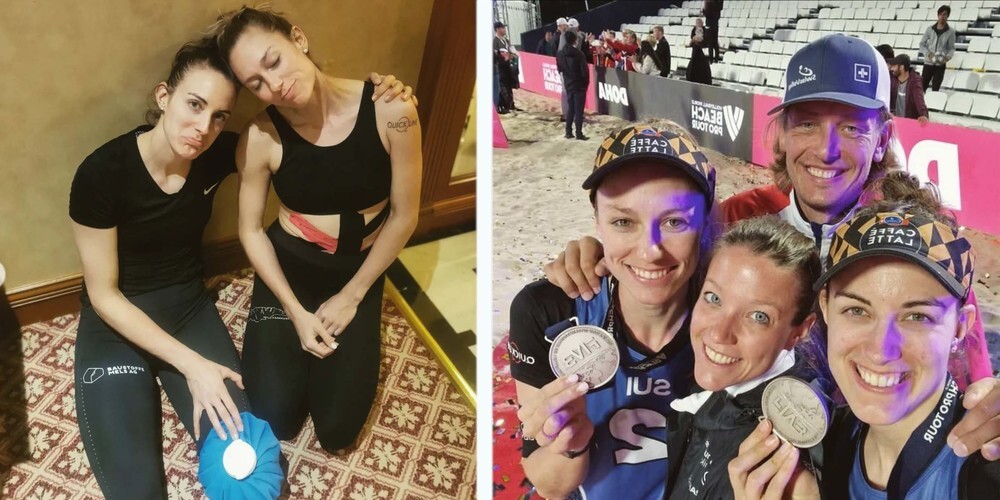 Eine Verletzung zu viel für Tanja Hüberli und Nina Brunner. Dennoch freuen sich die beiden über die Silbermedaille. 