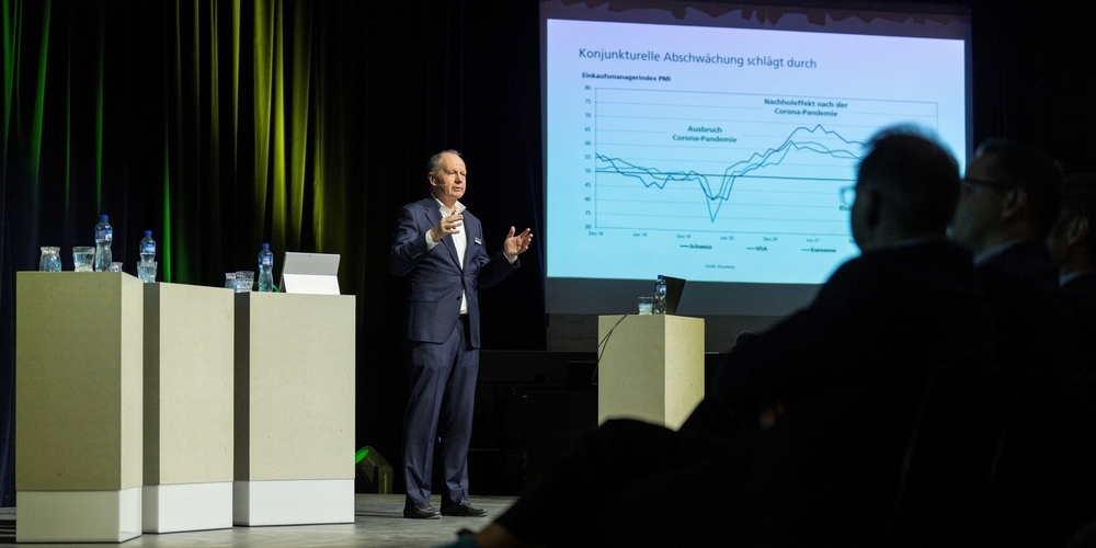 Thomas Stucki, Leiter Investment Center der SGKB, sprach über konjunkturelle Aussichten der Schweizer Wirtschaft.