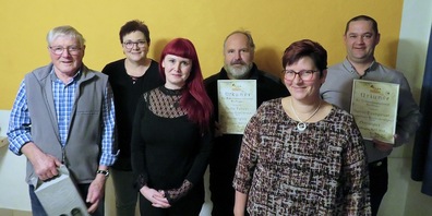 Fredi Hasler (63 Jahre Vereinstreue), Sylvia Zumstein (Kassierin), Sandra Eberle (Munitionsverwalterin), Martin Forster (Ehrenmitglied), Ursi Berger (Neumitglied), Daniel Baumgartner (Ehrenmitglied)