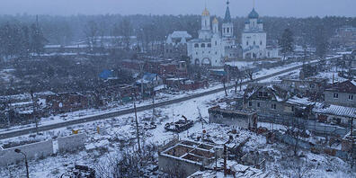 Die stark beschädigte Stadt Swjatohirsk  im Donezk am Sonntag. Der Kanton Schwyz rüstet sich, um weitere Flüchtlinge aus der Ukraine aufnehmen zu können.