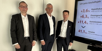 Paul Hirschi, Ernst Locher und Marcel Helfenberger an der heutigen Medienkonferenz