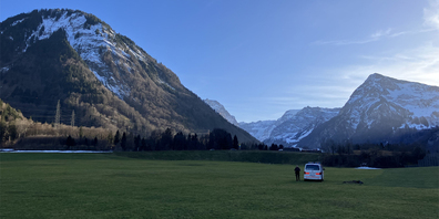 Absturzstelle bei Rüti im Kanton Glarus.