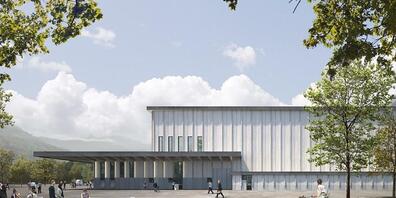 Die neue Churer Stadthalle würde auf 5000 Quadratmetern Fläche bis zu 8'000 Personen Platz bieten. (Visualisierung)