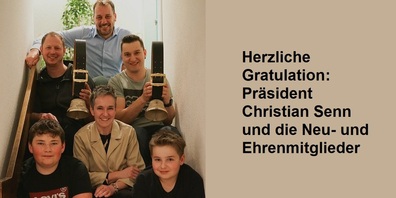 Im Bild von oben links:  Christian Senn, Pascal Mader, Roger Wiget, Martina Hollenstein, Marino Meienhofer und Tim Hollenstein.