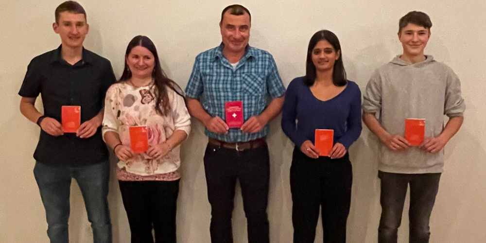 Die 5 neuen Mitglieder im Musikverein Balgach (von links): Fadri Meier, Jacqueline Grüninger, Pius Frank, Lena Hess, Nathanael Suntinger