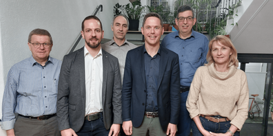 Führungsriege "Die Mitte Toggenburg" Von links nach rechts: René Buri, Neue Präsident Nicolas Jenny, Kantonsrat Adrian Gmür, Kantonsrat und Stadtpräsident Mathias Müller, Kantonsrat Hansruedi Thoma, Patricia Defila 
