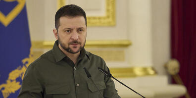 Wolodymyr Selenskyj, Präsident der Ukraine, hält eine Rede. Foto: Ukraine Presidency/Ukrainian Pre/Planet Pix via ZUMA Press Wire/dpa