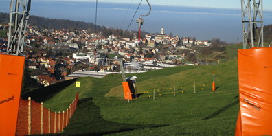 Auch am Bischofsberg ob Heiden fehlt der Schnee, so dass der Skilift bis auf weiteres stillsteht.
