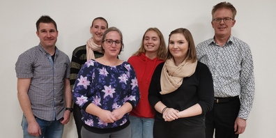 v.l: Philipp Färber, Annika Schnetzer, Marina Hasler, Laura Giacotto, Jana Schläpfer und Thomas Seitz.