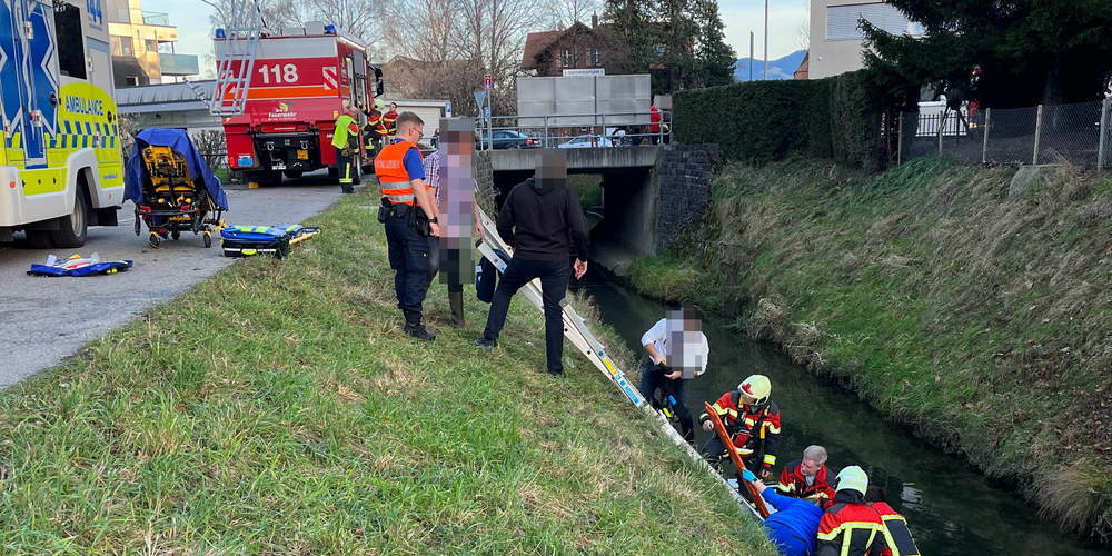 Die Bergung des Verunfallten gestaltete sich aufwändig