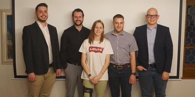 Auf dem Bild sind Marco Bortuluzzi, Julian Nufer, Anja Frei, Julien Nicola Sprenger und Stefan Ausderau.