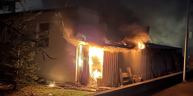 Kurz vor dem Eintreffen der Feuerwehr.