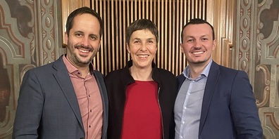 Im Bild v.l.:  Dario Sulzer, Barbara Gysi und Arber Bullakaj