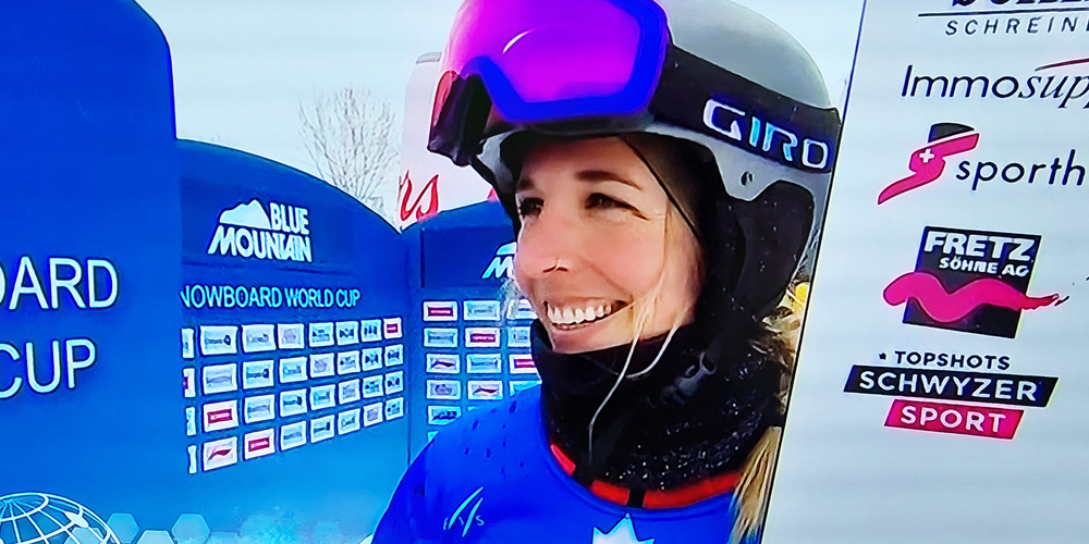 Ladina Jenny feiert ihren ersten Weltcup-Sieg. 