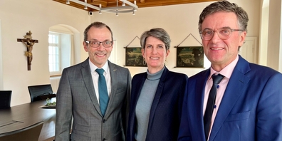 (v.l.) Administrationsrat Fridolin Eberle aus Bad Ragaz, Administrationsrätin Pascale Baer-Baldauf aus Rorschach und Administrationsratspräsident Raphael Kühne aus Flawil.