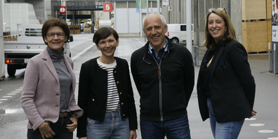 Die Verantwortlichen des Ereignisses (v.l.n.r.): Katrin Meyerhans (Bereichsleiterin Messen), Melanie Frei (Messeleiterin Offa), Urs Weishaupt (Verantwortlicher Kommunikation OCA) und Estela-Maria Hummel (Leiterin Pferdemesse).