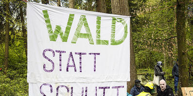 Die Wald-Besetzerinnen und -Besetzer bleiben mindestens bis nächste Woche. (Archivbild)