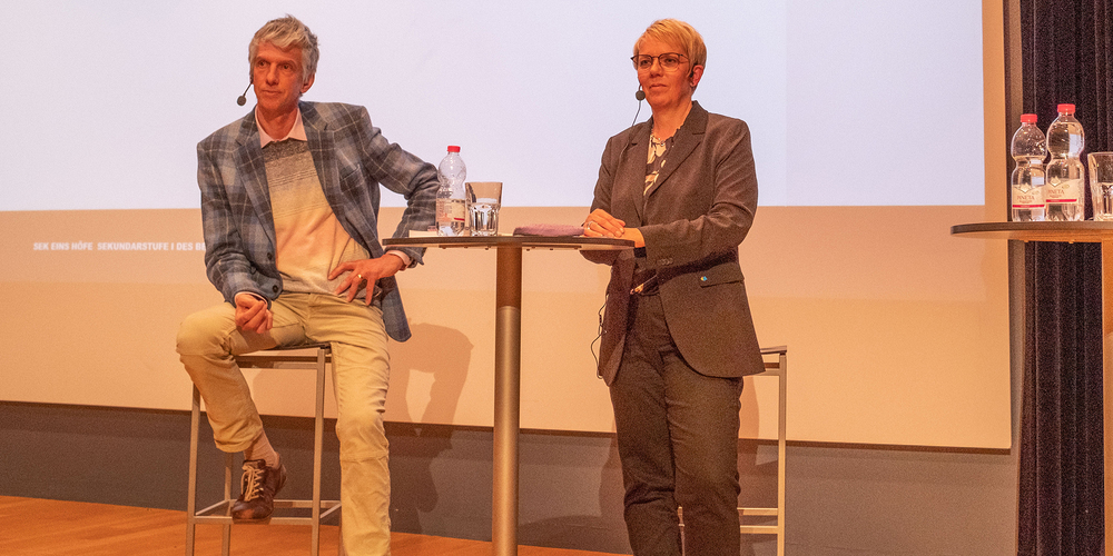 Machen sich beide Gedanken um die Bildung, aus unterschiedlichen Perspektiven: Andreas Pfister und Karin Bühler.