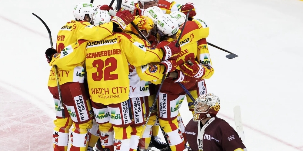 Bieler Jubel:  Die Seeländer treffen in den Playoffs wie im vergangenen Jahr auf den ZSC.