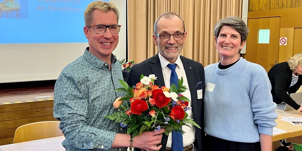 (v.l.n.r.) Neu gewähltes Vorstandsmitglied Roger Fuchs, der abtretende Fridolin Eberle und Vereinspräsidentin Pascale Baer-Baldauf.