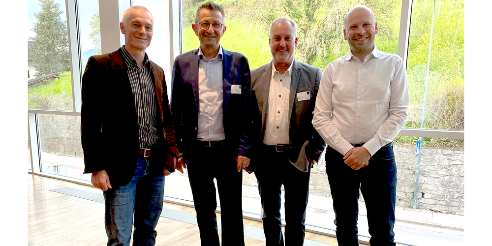 René Lenherr (Geschäftsführer Agglo Werdenberg-Liechtenstein), Reto Friedauer (Präsident Agglo Rheintal), Rolf Pfeiffer (Präsident Agglo Werdenberg-Liechtenstein), Stefan Banzer (Vize-Präsident Agglo Werdenberg-Liechtenstein).