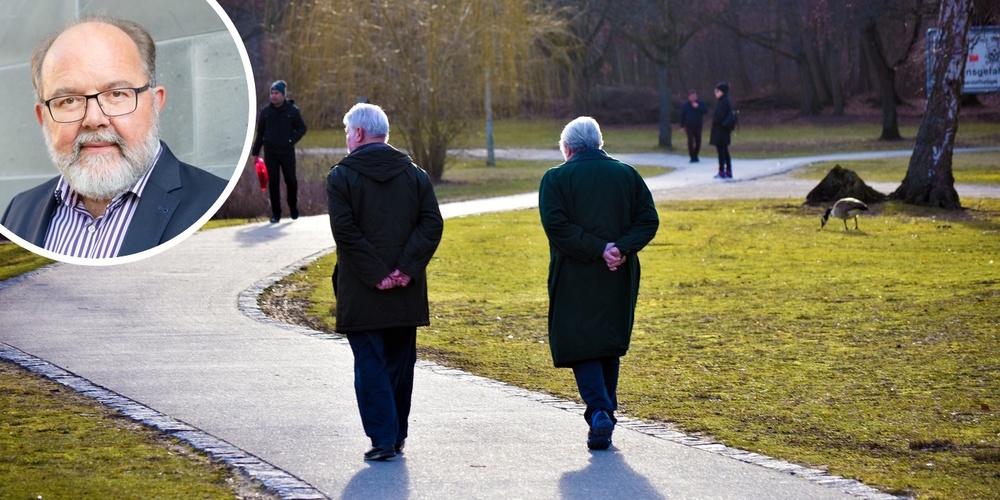 Referent Dr. Heinz Rüeggers (l.) These lautet: «Man kann auch im Alter intensives Glück erfahren und glücklich sein.»