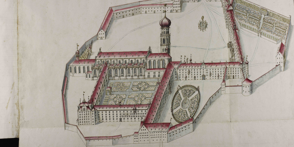  Ein historischer Plan des Klosters St.Gallen.