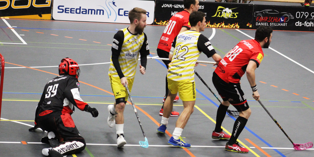 Flames im gelben Tenu: Maurice Bernet (12) und Juha-Pekka Kuittinen