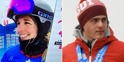 Ladina Jenny (l.) wird für WM-Silber und Valerio Jud für Europacup-Gold geehrt. (Archivbilder)