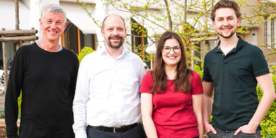 Thomas Böhni, Jannik Schraff, Pia Härvelid und Tim Bucher (v.l.) treten zu den Nationalratswahlen 2023 an.