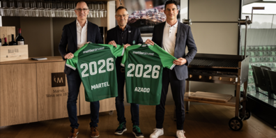 V.l.n.r.: Jan Martel (Geschäftsführer Martel AG St.Gallen), Matthias Hüppi (Präsident FC St.Gallen 1879), Andreas Nöckl (Co-Founder und CEO Azado AG).