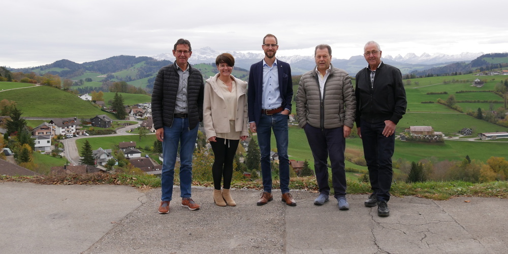 Parteivorstand Die Mitte Neckertal: Toni Hässig, Regina Göldi, Michael Ledergerber, Stefan Hochreutener, Max Huser (von links