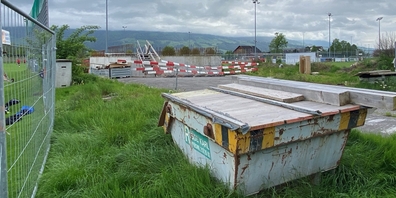 Seit 24 Monaten Baustopp und Rost auf dem Grünfeld.