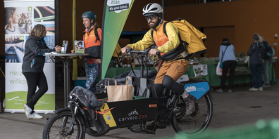 Cargovelo am Gossauer Wochenmarkt