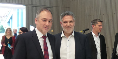 Gemeindepräsident Christian Sepin mit Gemeinderat Franco Frisenda