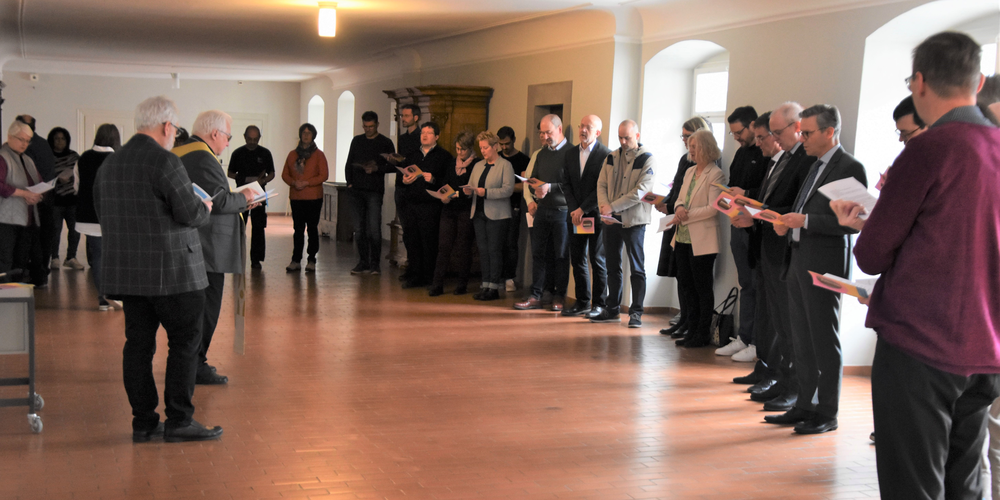 Einsegnungsfeier mit Bischof Markus Büchel im renovierten dritten Obergeschoss im Dekanatsflügel.