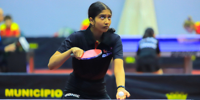 Die Neuhauserin Akhyata Patra im Einsatz am WTT Youth Contender.