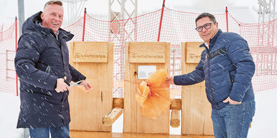 Edelweiss-CEO Bernd Bauer und Roger Kunz, Klosters-Madrisa Bergbahnen. 