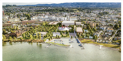 Studienauftrag Lido: Das Ortungskonzept der Gewinner, Balliana Schubert Landschaftsarchitekten AG, Zürich, sieht keine Bootshalle vor.