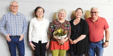 Die Führung des Verkehrsvereins Uznach: (v.l.) Urs von Matt, Lia Chiavi, Präsidentin Beatrice Nater, Karin Erni, Roman Frick.