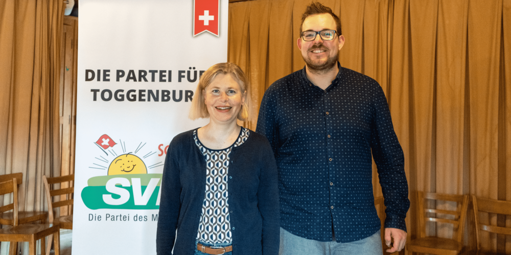 Nationalrätin und Ständeratskandidatin Esther Friedli und Christian Vogel.
