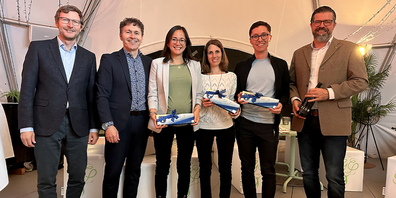 Prägen die HV der Mitte-Ortspartei: Reto Simmen (Kassier), Thomas Bollhalder (Präsident), Grace Gort (Gemeinderätin Pfäfers), Jasmin Olivi (Kandidatin Schulrat), Gabriele Lopes  Mistretta (Vizepräsident) und Kantonsrat Daniel Grünenfelder (von links.)