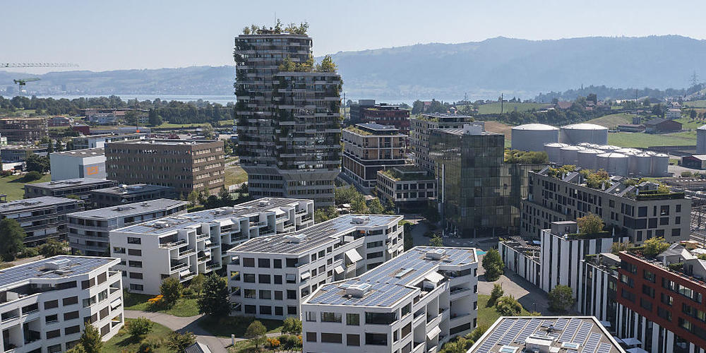 Neubauten in Rotkreuz ZG: Im boomenden Kanton, dessen Bevölkerung 2022 um 1,0 Prozent gewachsen ist, ist es schwierig, günstige Wohnungen zu finden. (Archivaufnahme)