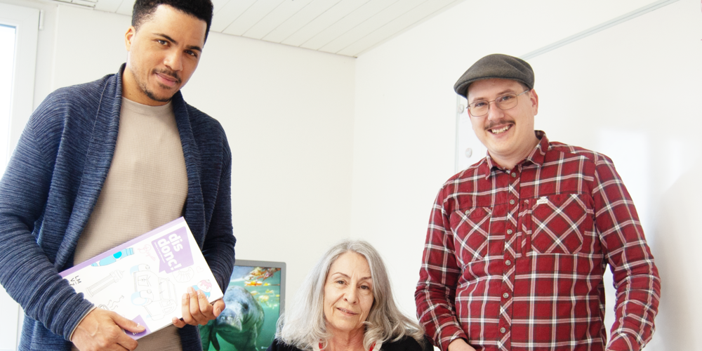 Das Grammaticus-Team mit Pascal Houinato, Ulrike Meichelbeck und Randy Aegerter (v.l.n.r.). Es fehlt Niklas Rapold.